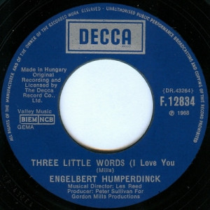 Engelbert Humperdinck - Les Bicyclettes De Belsize / Three Little Words (I Love You) - Vinyl - 7"