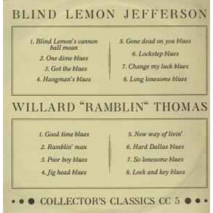 Blind Lemon Jefferson / Ramblin' Thomas - The Country Blues-Texas - Vinyl - LP