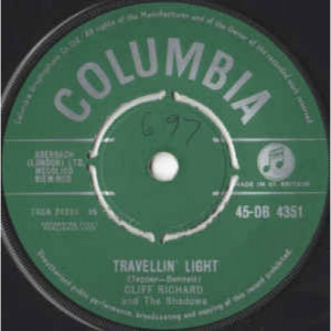 Cliff Richard And The Shadows - Travellin' Light - Vinyl - 45''