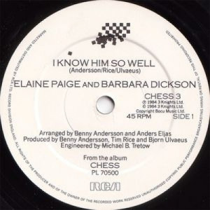 Elaine Paige And Barbara Dickson - I Know Him So Well - 7''- Single - Vinyl - 7"