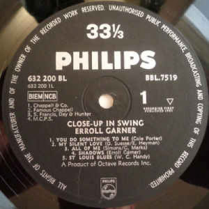 Erroll Garner - Close Up In Swing - Vinyl - LP