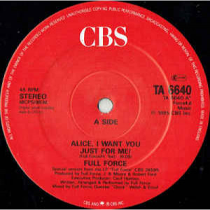 Full Force - Alice,I Want You Just For Me - Vinyl - 12" 