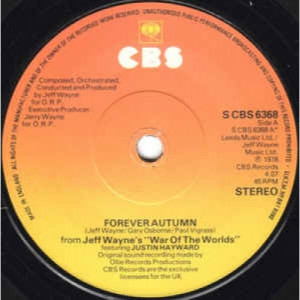 Jeff Wayne Feat Justin Hayward - Forever Autumn - Vinyl - 45''