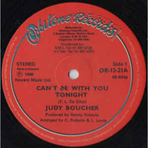 Judy Boucher - Can't Be With You Tonight - Vinyl - 12" 
