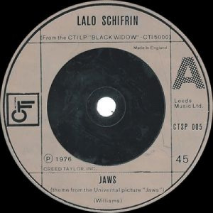 Lalo Schifrin - Jaws - 7''- M/Print, Single - Vinyl - 7"