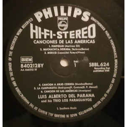 Luis Alberto del Parana y Los Paraguayos - Songs And Dances Of Latin America - Vinyl - LP