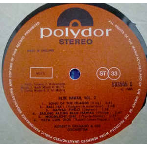 Roberto Delgado And His Orchestra - Blue Hawaii Volume 2 - Vinyl - LP