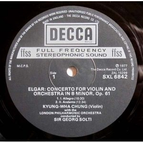 Sir Edward Elgar / Kyung-Wha Chung,  - Violin Concerto - LP - Vinyl - LP