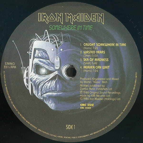 IRON MAIDEN: Somewhere In Time, Vinyl LP - 1986